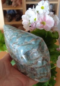 Blauer Amazonit Traveler Kristallschädel 1,1 kg Brasilien