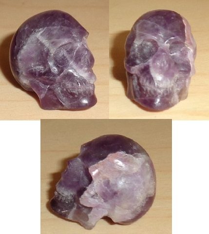 lila Mini Amethyst Kristallschädel 8 g