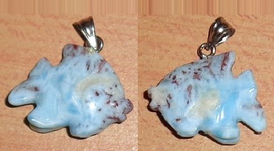 Larimar Anhänger Fisch