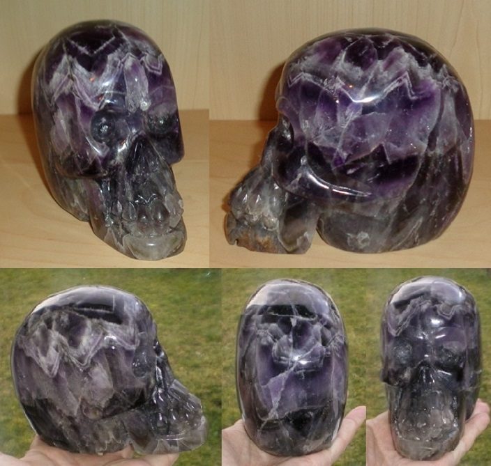 großer Chevron Amethyst Schädel 1,44 kg