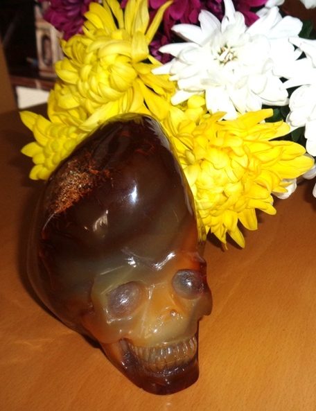 Kristallschädel Achat Karneol 800 g 777 g