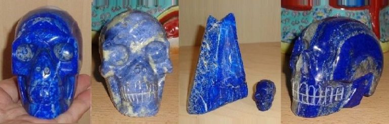 blauer Lapislazuli Kristallschädel Spitze