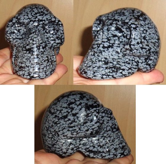 Schneeflockenobsidian Kristallschädel 245 g 250 g