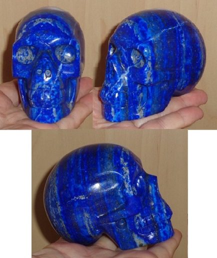 blauer Lapislazuli Kristallschädel 580 g 500 g