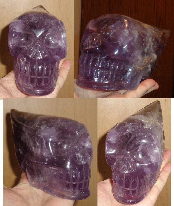 Chevron Amethyst Kristallschädel Traveler 1,5 kg Chevron Amethyst Kristallschädel Traveler 1,5 kg lila