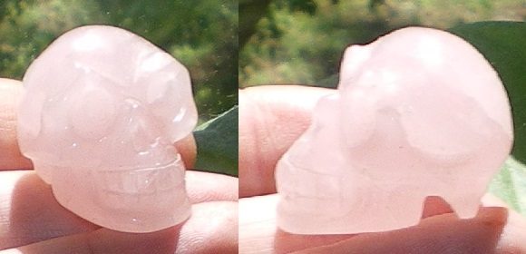 Rosenquarzschädel energetisiert 20 g rose quartz skull