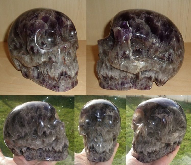 Leoparden Chevron Amethyst Kristallschädel 2,33 kg