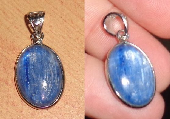 Kyanit Disthen Anhänger energetisiert 925 Silber