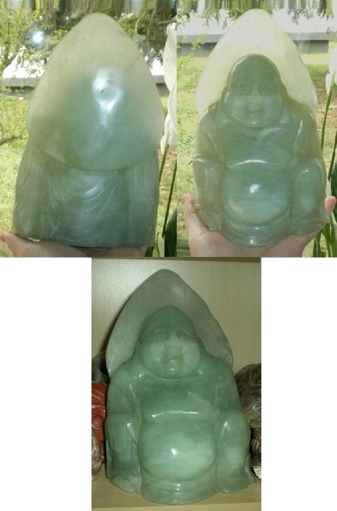 grüner Jade Buddha Figur groß 2,05 kg