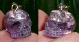 Anhänger Amethyst Kristallschädel energetisiert