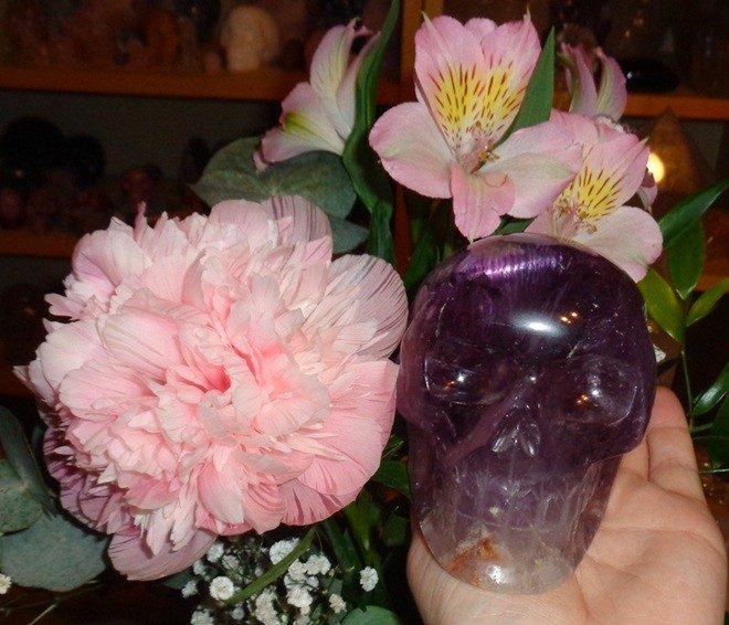 großer Amethyst Kristallschädel 1,14 kg Brasilien