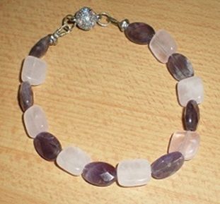 Armband Amethyst Rosenquarz energetisiert