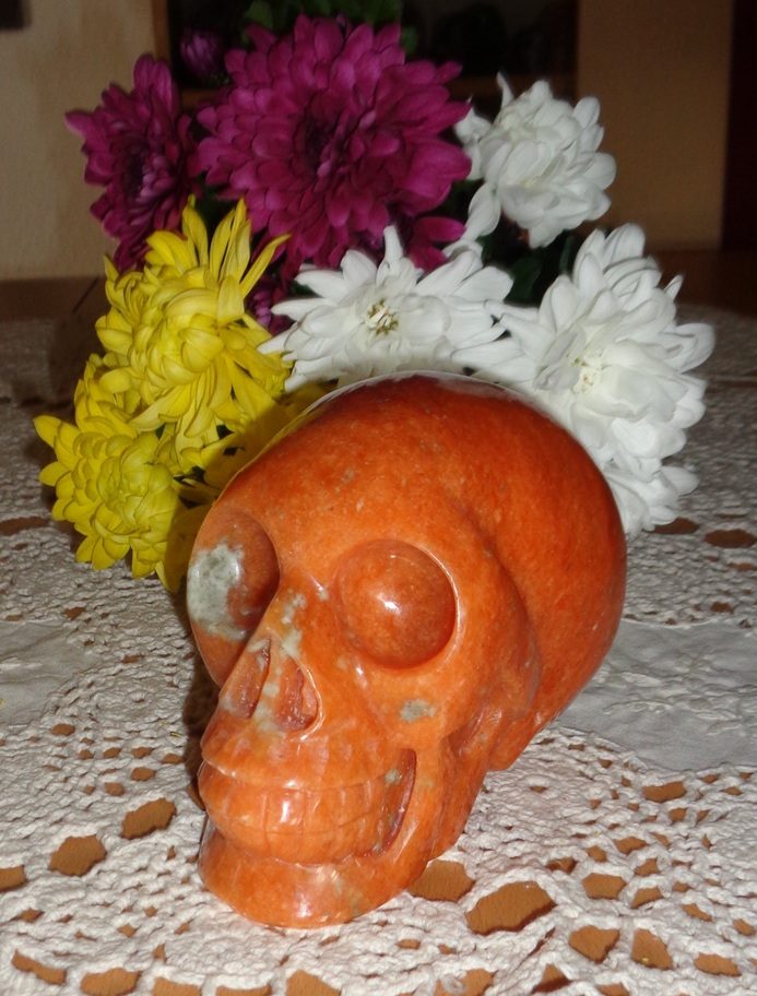 Kristallschädel Orangencalcit Feuercalcit 1,4 kg Kristallschädel Orangencalcit Feuercalcit 1,4 kg