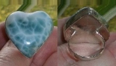 Larimar Herz Ring Silber 925