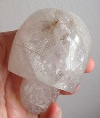 Kristallschädel Rutil Bergkristall 440 g
