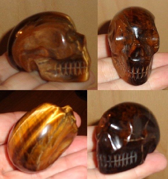 Tigerauge Kristallschädel 90 g Brasilien Tigerauge Kristallschädel 90 g 100 g Brasilien