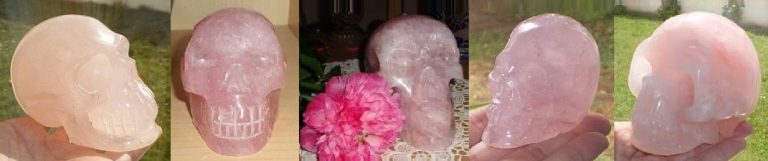 großer Rosenquarz Kristallschädel großer Rosenquarz Kristallschädel 1 2 kg 100 500 g
