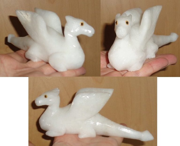 weißer Calcit Marmor Drache energetisiert 250 g