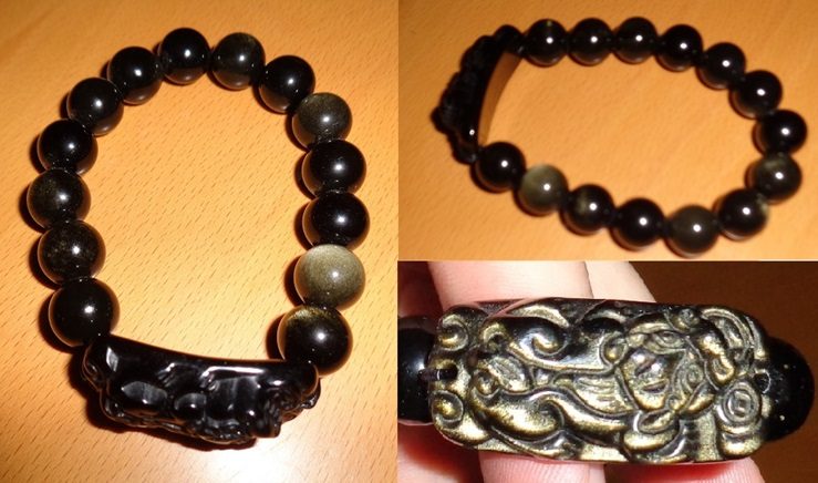 Goldobsidian Armband mit Bixie Kugeln 