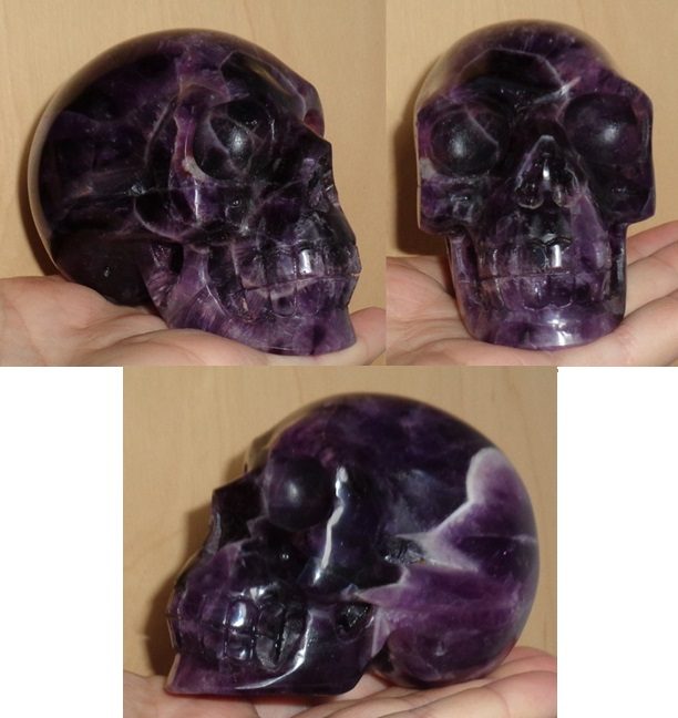 dunkler Chevron Amethyst Schädel 455 g