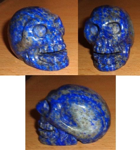 Singender Lapislazuli Kristallschädel 80 g