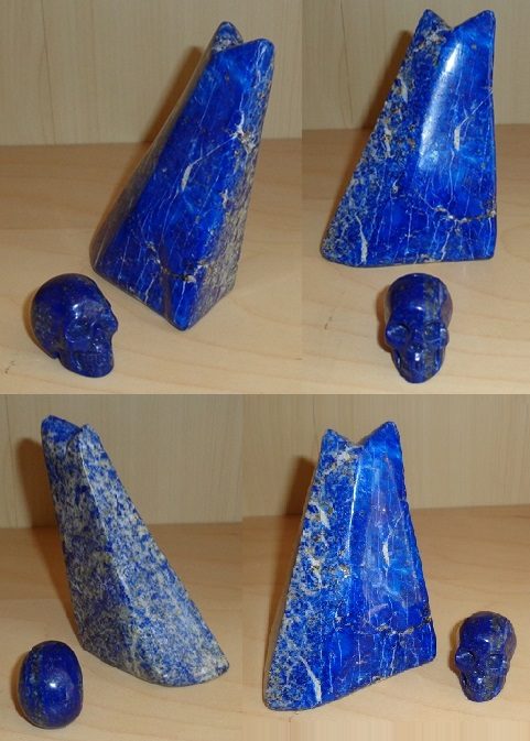 Lapislazuli Spitze mit Kristallschädel Set 350 35 g