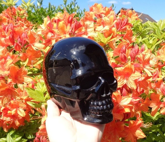 Traveller schwarzer Obsidian 2,8 kg Kristallschädel