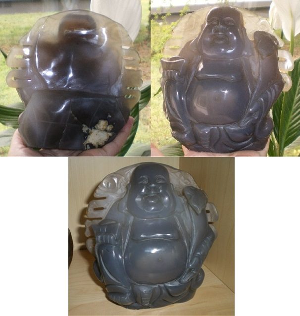 großer Achat Happy Buddha Figur 1,5 kg