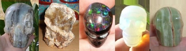 blauer Opal Mexiko Opalith Kristallschädel Onyxmarmor