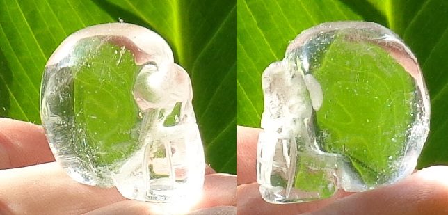 kleiner Glas Kristallschädel wie Bergkristall 20 g