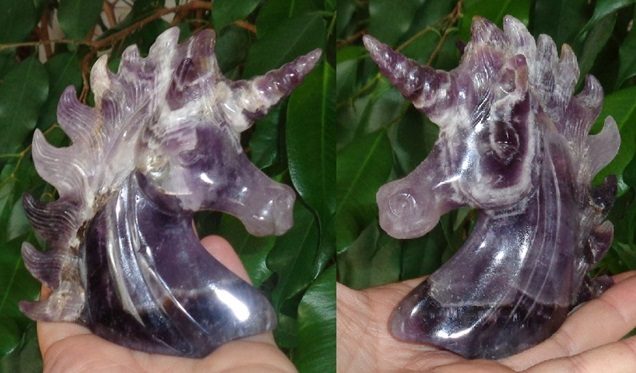 kleines Chevron Amethyst Einhorn 222 g