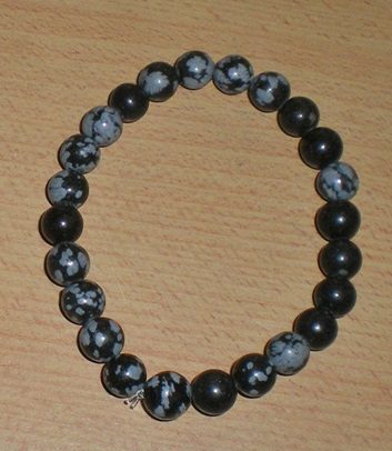 Armband Schneeflockenobsidian Kugeln 8 mm