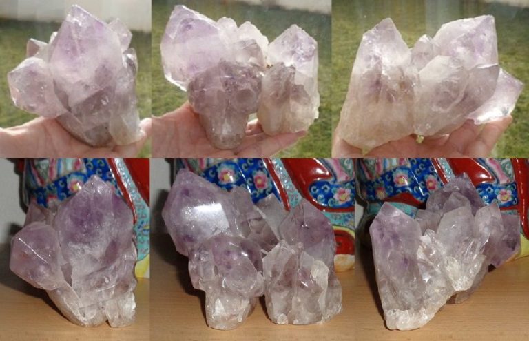 Amethyst Kristallschädel mit Spitzen 975 g 1 kg