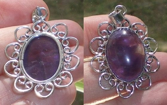 Anhänger Amethyst Blume Silber 6 g