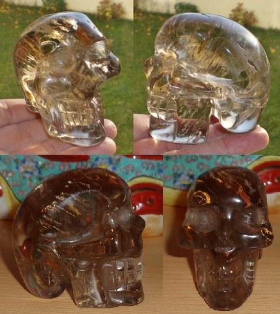 Rauchquarz Kristallschädel energetisiert 275 g smokey quartz skull