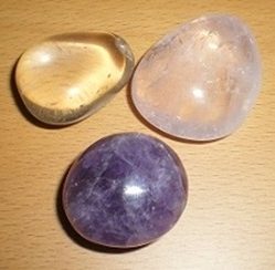 Trommelsteine Amethyst Rosenquarz Bergkristall 50 g