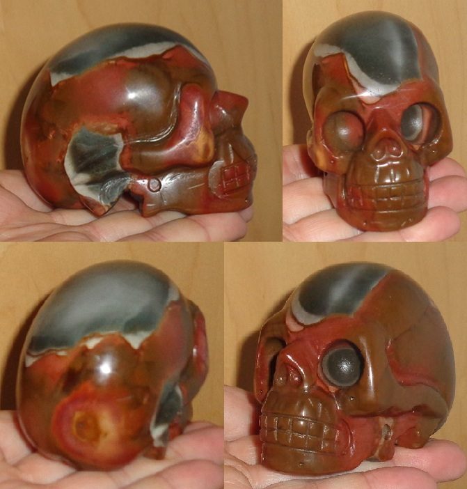 Polychrom Jaspis Kristallschädel 300 g