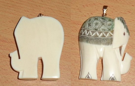 Anhänger Elefant mit 585er Gold-Öse 