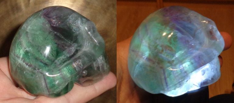 Fluorit Kristallschädel grün und lila 333 g 300 g