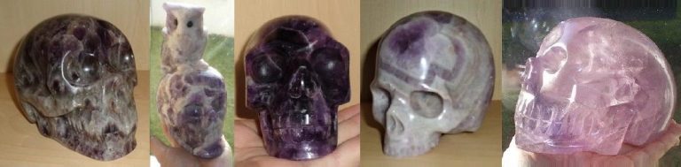 großer Leoparden Chevron Amethyst Kristallschädel ohne Unterkiefer