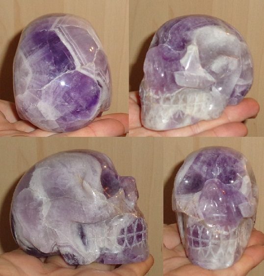 Kenya Chevron Amethyst Kristallschädel 430 g 400 g