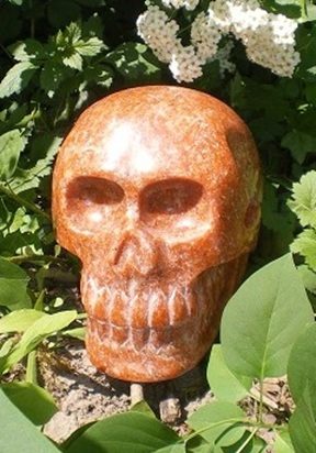 Kristallschädel großer Orangencalcit 8,2 kg Kristallschädel großer Orangencalcit 8,2 kg