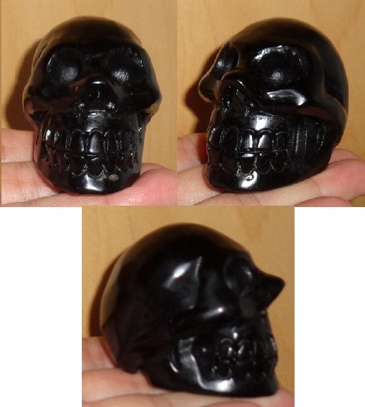 schwarzer Obsidian Kristallschädel 145 g schwarzer Obsidian Kristallschädel kaufen 145 g 150 g