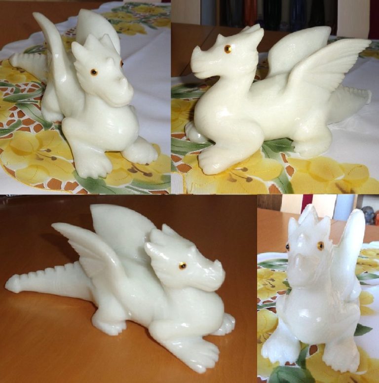 Edelstein Drache weißer Calcit Marmor 1,85 kg