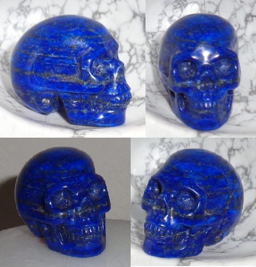 kleiner blauer Lapislazuli Kristallschädel 45 g